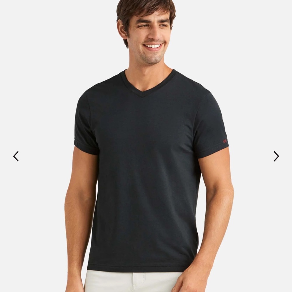 RHONE Element V-Neck Tee Lightweight Everyday Cotton Tee Size Medium Black